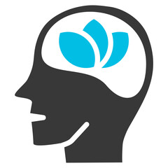 Mental Wellness Glyph Blue Grey Icon