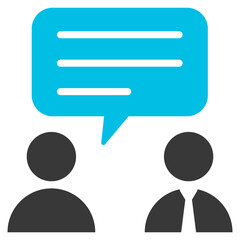 Counseling Glyph Blue Grey Icon