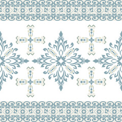 Oriental vector damask pattern. Talavera pottery. Azulejos portugal. Turkish ornament. Spanish porcelain. Ceramic tableware, folk print. Ethnic background. Talavera pottery.