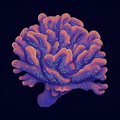 Obraz premium A colorful illustration depicts an underwater plant in its vibrant beauty