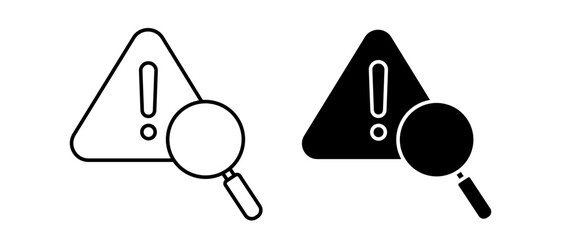 Magnifying Glass Icon Vector Set. Problem Identification Symbol