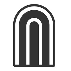 Bold Colorful Memphis Rainbow Shape