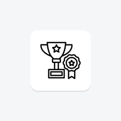 Achievement line icon, vector, pixel perfect, illustrator file