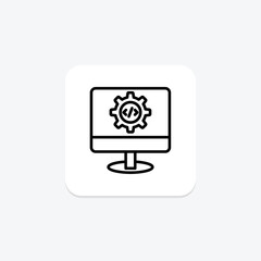 Development line icon, vector, pixel perfect, illustrator file