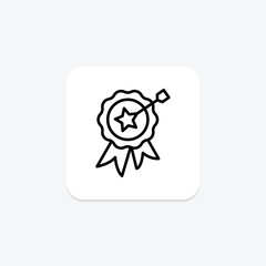 Accomplishment line icon, vector, pixel perfect, illustrator file