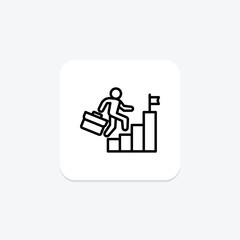 Career Growth line icon, vector, pixel perfect, illustrator file