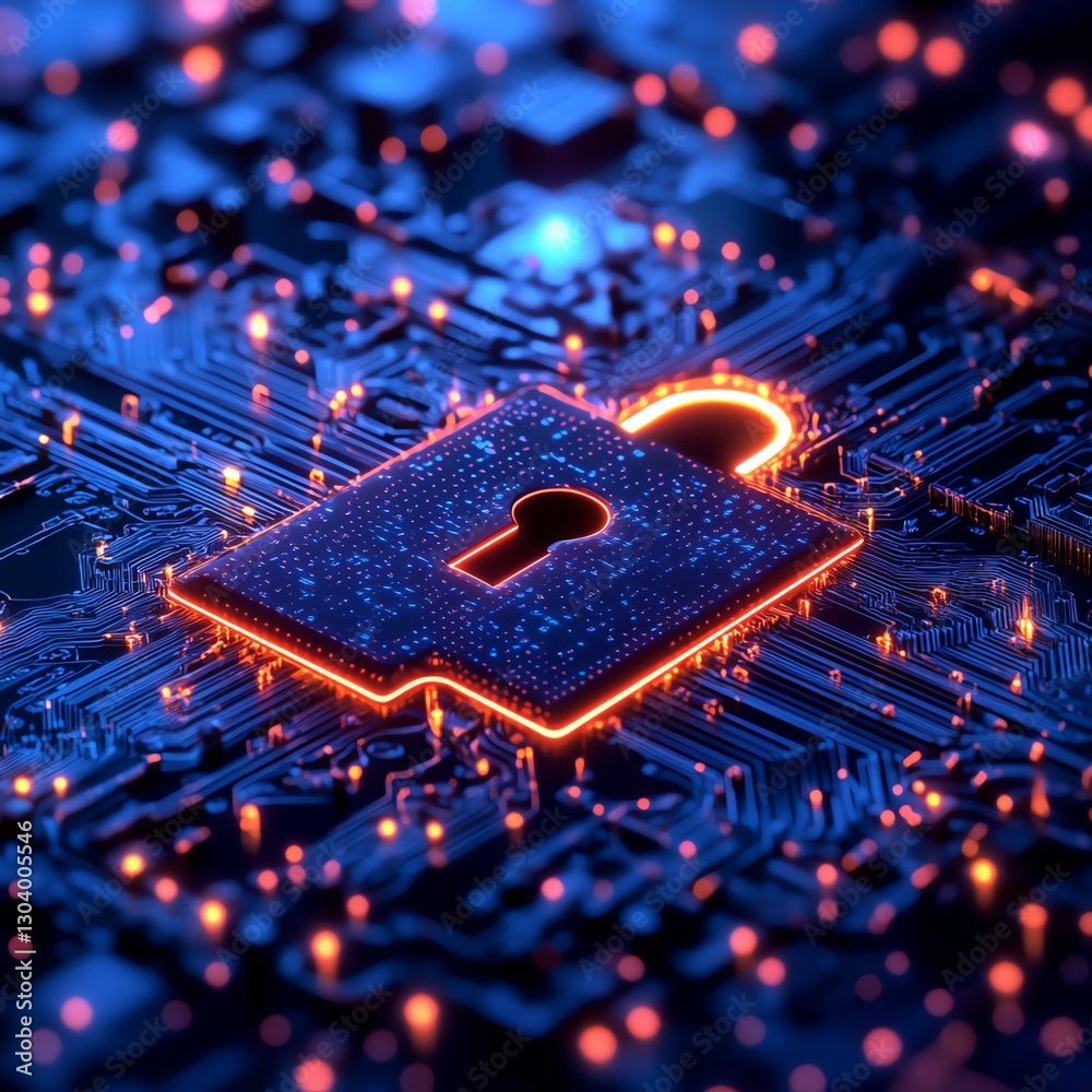 Aufkleber digital data protection, it security concept, secure data transfer, encryption algorithms, glowing f