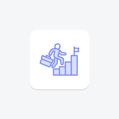 Career Growth duotone line icon, vector, pixel perfect, illustrator file