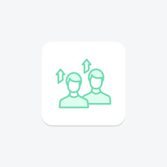 Team Growth duotone line icon, vector, pixel perfect, illustrator file