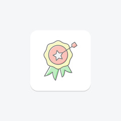 Accomplishment lineal color icon, vector, pixel perfect, illustrator file