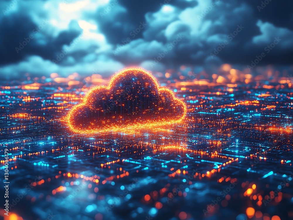 Poster it security concept, cloud data encryption, digital lock protection, cybersecurity network, secure c