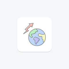 Global Growth lineal color icon, vector, pixel perfect, illustrator file