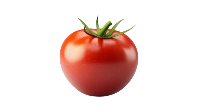 Ripe red tomato on a vibrant blue and green split background, study in color contrast