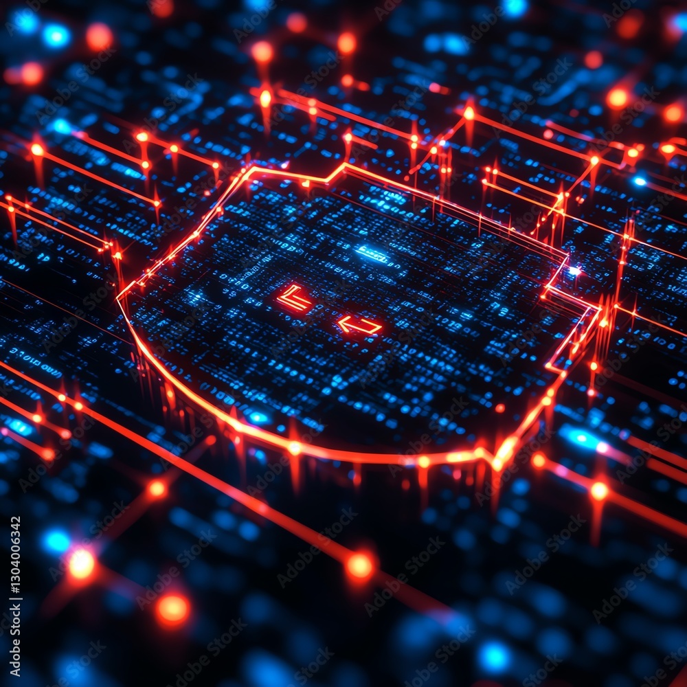 Poster it security, digital encryption shield, secure network, glowing data streams, advanced data protecti