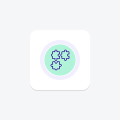 Jigsaw color circle icon, vector, pixel perfect, illustrator file