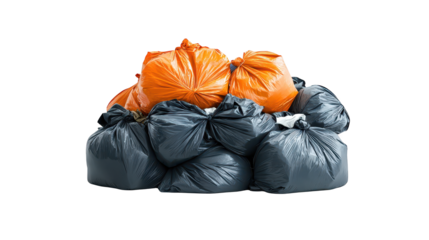 Overflowing garbage bags, a visual representation of waste management challenges in urban environments