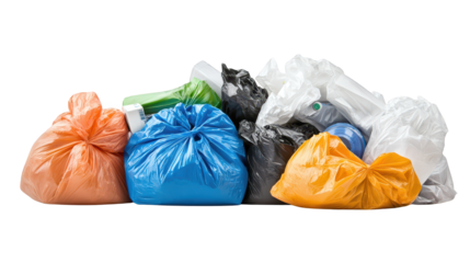 Overflowing garbage bags piled high on a city street, sign of waste management issues
