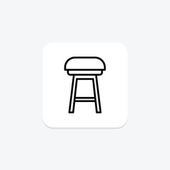 Counter Stool line icon, vector, pixel perfect, illustrator file