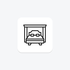 Murphy Bed line icon, vector, pixel perfect, illustrator file