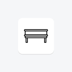 Storage Bench line icon, vector, pixel perfect, illustrator file