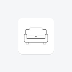 Fototapeta premium Couch thinline icon, vector, pixel perfect, illustrator file