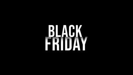 Typography banner for Black Friday. Modern minimal black and white text symbol of Black Friday. Design template for Black Friday sale, promotion, advertising and social media ad.
