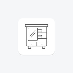 Wardrobe thinline icon, vector, pixel perfect, illustrator file