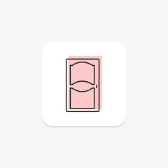 Solid Wood Door color shadow thinline icon, vector, pixel perfect, illustrator file