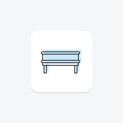 Storage Bench color shadow thinline icon, vector, pixel perfect, illustrator file