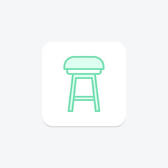 Counter Stool duotone line icon, vector, pixel perfect, illustrator file
