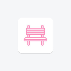 Bench duotone line icon, vector, pixel perfect, illustrator file