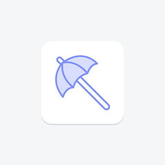 Umbrella duotone line icon, vector, pixel perfect, illustrator file