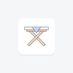 Foldable Table lineal color icon, vector, pixel perfect, illustrator file
