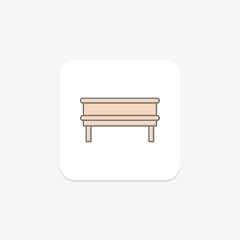 Storage Bench lineal color icon, vector, pixel perfect, illustrator file