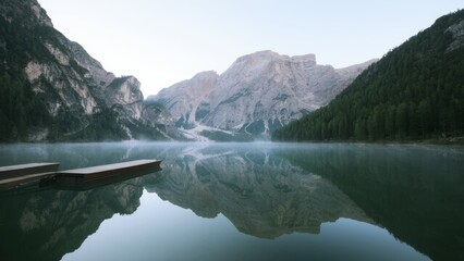 Fototapeta premium Tranquil Mountain Lake Reflection