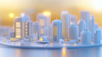 Dynamic cityscape, a stunning vista of towering buildings and urban expansion
