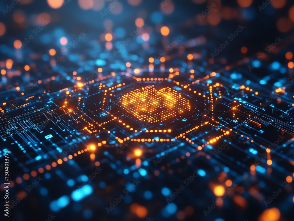 Poster Automated cybersecurity threat detection, glowing network nodes and data connections, hightech digital defense, interconnected system visualization