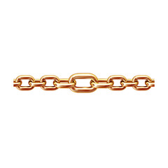 
shiny gold thick gold link chain on transparent background, png

