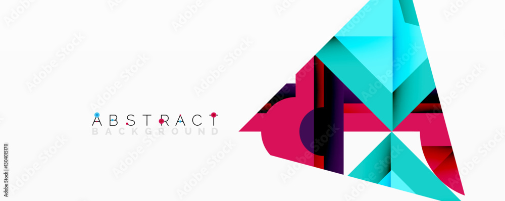 Poster Circles, semi circles, squares and round triangles. Geometric mosaic style pattern abstract background for wallpaper, banner, backdrop, card, book Illustration, landing page
