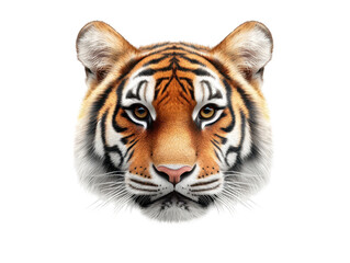 Fototapeta premium Majestic tiger closeup, a portrait of power and beauty against dark background