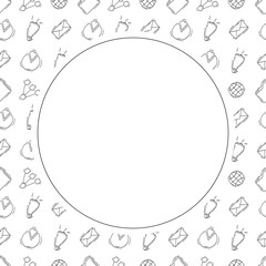 business frame. doodle startup circle frame. business background