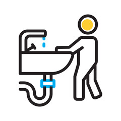Vector multi color icon for Wash basin