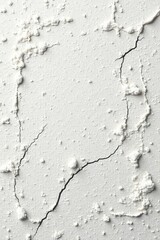 Obraz premium Rough, textured white wheat paste, cracked surface, grunge, wall, paper