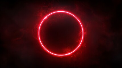 Striking red circle on black, a minimalist design element for modern projects red