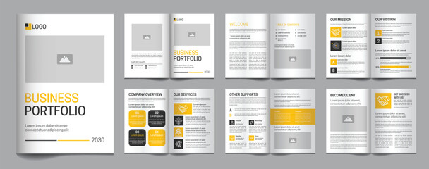 Company brochure, portfolio template layout design minimal brochure template design