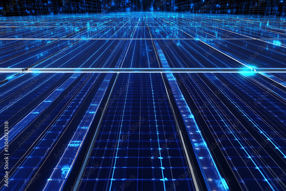 Aufkleber dynamic data flow visualization digital environment 3d rendering technology landscape aerial perspec