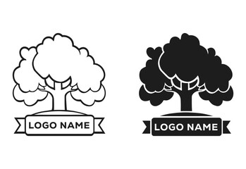 Oak Tree Logo Vector Illustration on white background