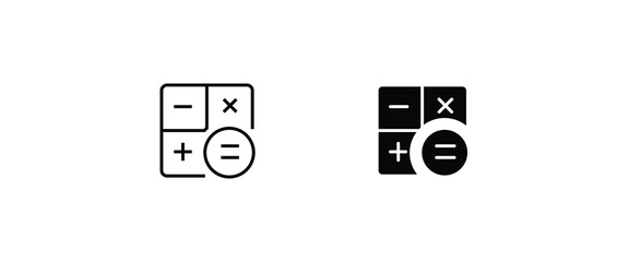 Calculator icon vector. Savings, finances sign isolated on white, economy logo, illustration, editable stroke, flat design style isolated on white