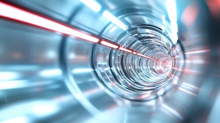 Futuristic tunnel, light streaks, travel, speed