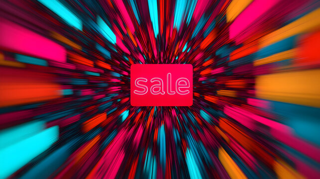Dynamic sale announcement colorful and eye-catching graphic design for digital spaces